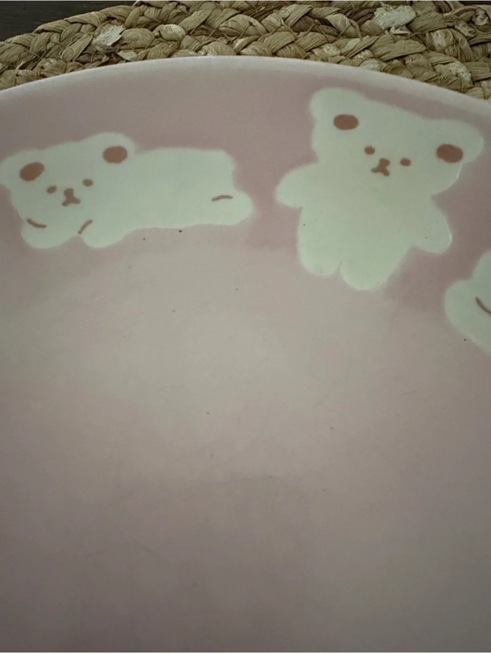 Cute Pink Bear Ceramic Plate and/or bowl Kawaii